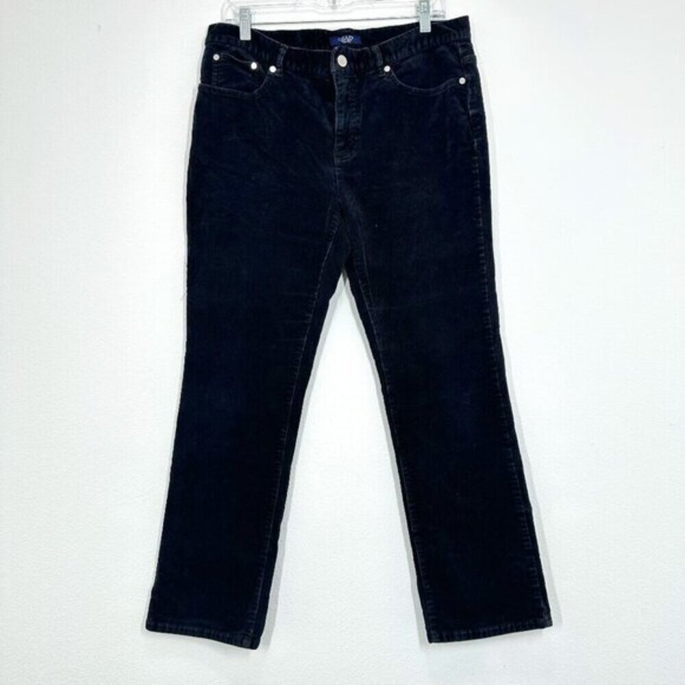 Chaps‎ Black Corduroy 12P Straight Leg Classic Casual Winter Essential Cabincore